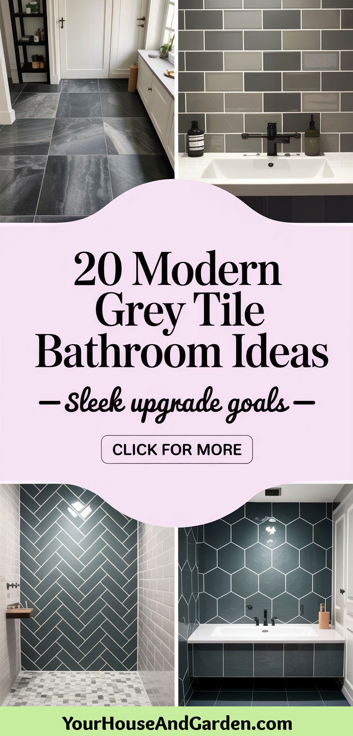 20 Modern Grey Tile Bathroom Ideas for a Sleek Upgrade - 20 Modern Grey Tile Bathroom Ideas for a Sleek Upgrade