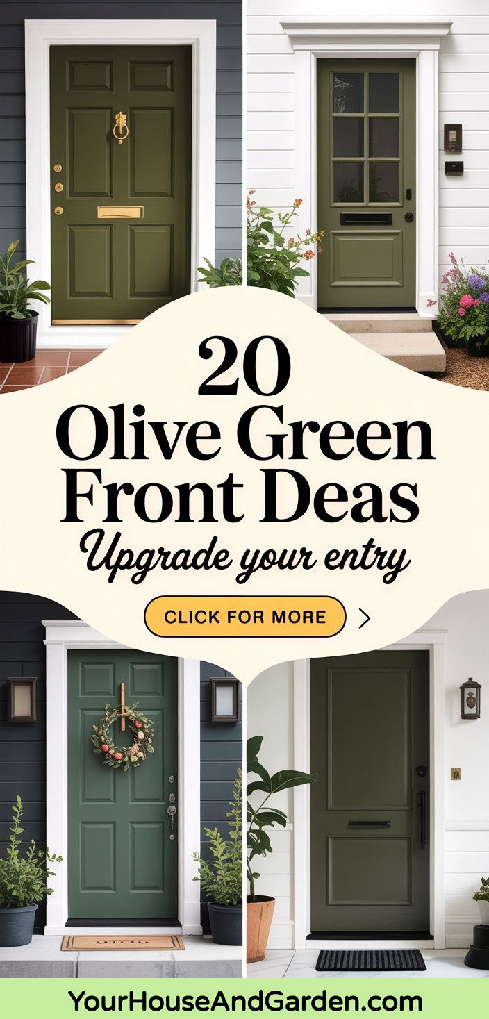 20 Olive Green Front Door Ideas to Boost Curb Appeal - 20 Olive Green Front Door Ideas to Boost Curb Appeal