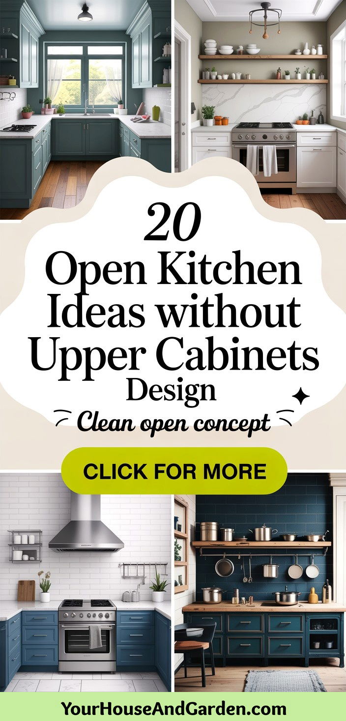 20 Open Kitchen Ideas Without Upper Cabinets Design - 20 Open Kitchen Ideas Without Upper Cabinets Design