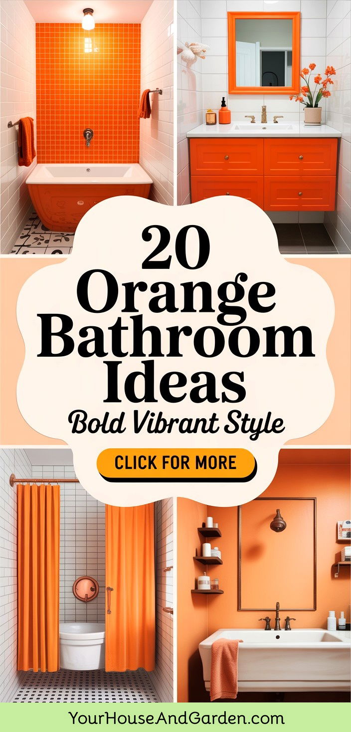 20 Orange Bathroom Ideas for Vibrant Bold Decor - 20 Orange Bathroom Ideas for Vibrant Bold Decor