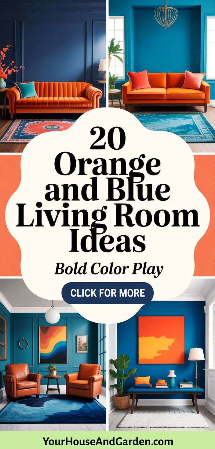 20 Orange and Blue Living Room Ideas for Vibrant Spaces - 20 Orange and Blue Living Room Ideas for Vibrant Spaces