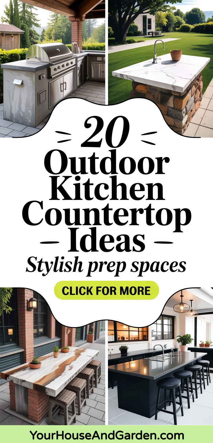 20 Outdoor Kitchen Countertop Ideas Durable and Chic