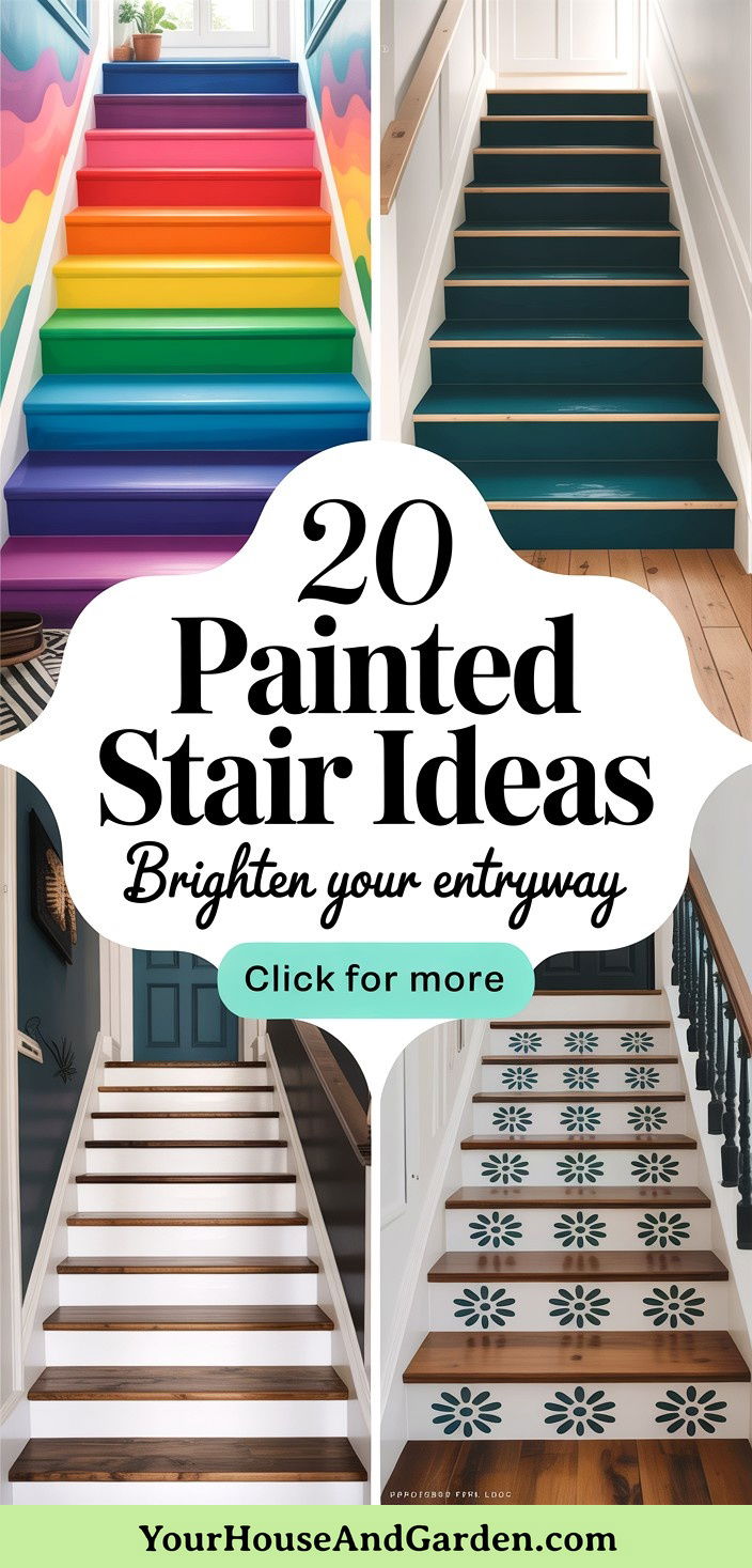 20 Painted Stair Ideas Brighten Your Entryway or Hallway
