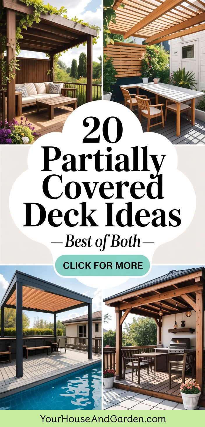 20 Partially Covered Deck Ideas Shade and Open Air Blend