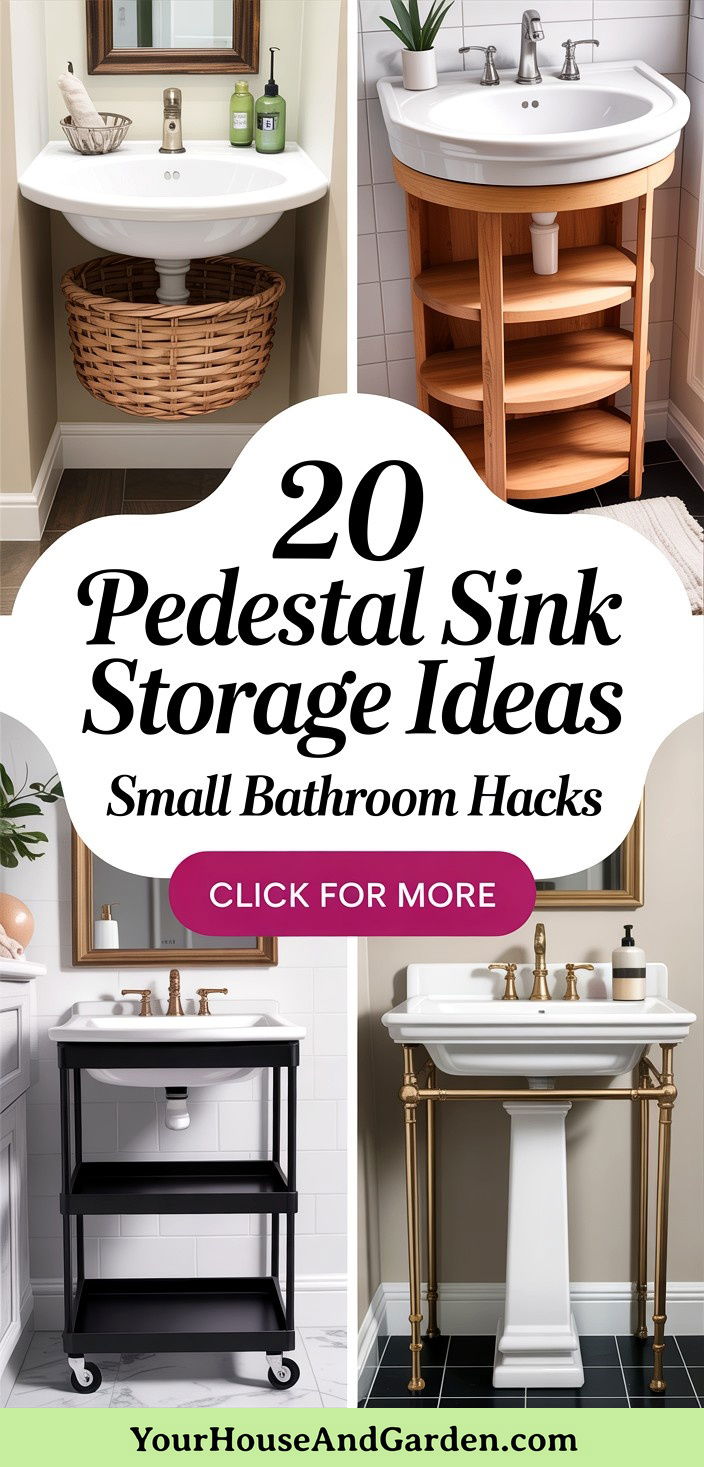 20 Pedestal Sink Storage Ideas Maximize Bathroom Space