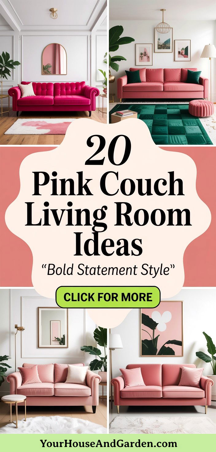 20 Pink Couch Living Room Ideas for Bold Statements - 20 Pink Couch Living Room Ideas for Bold Statements