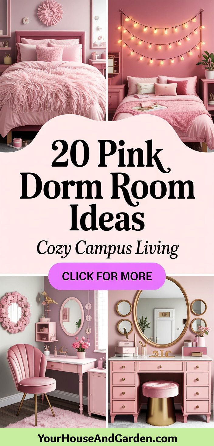 20 Pink Dorm Room Ideas Stylish and Cozy College Living Spaces