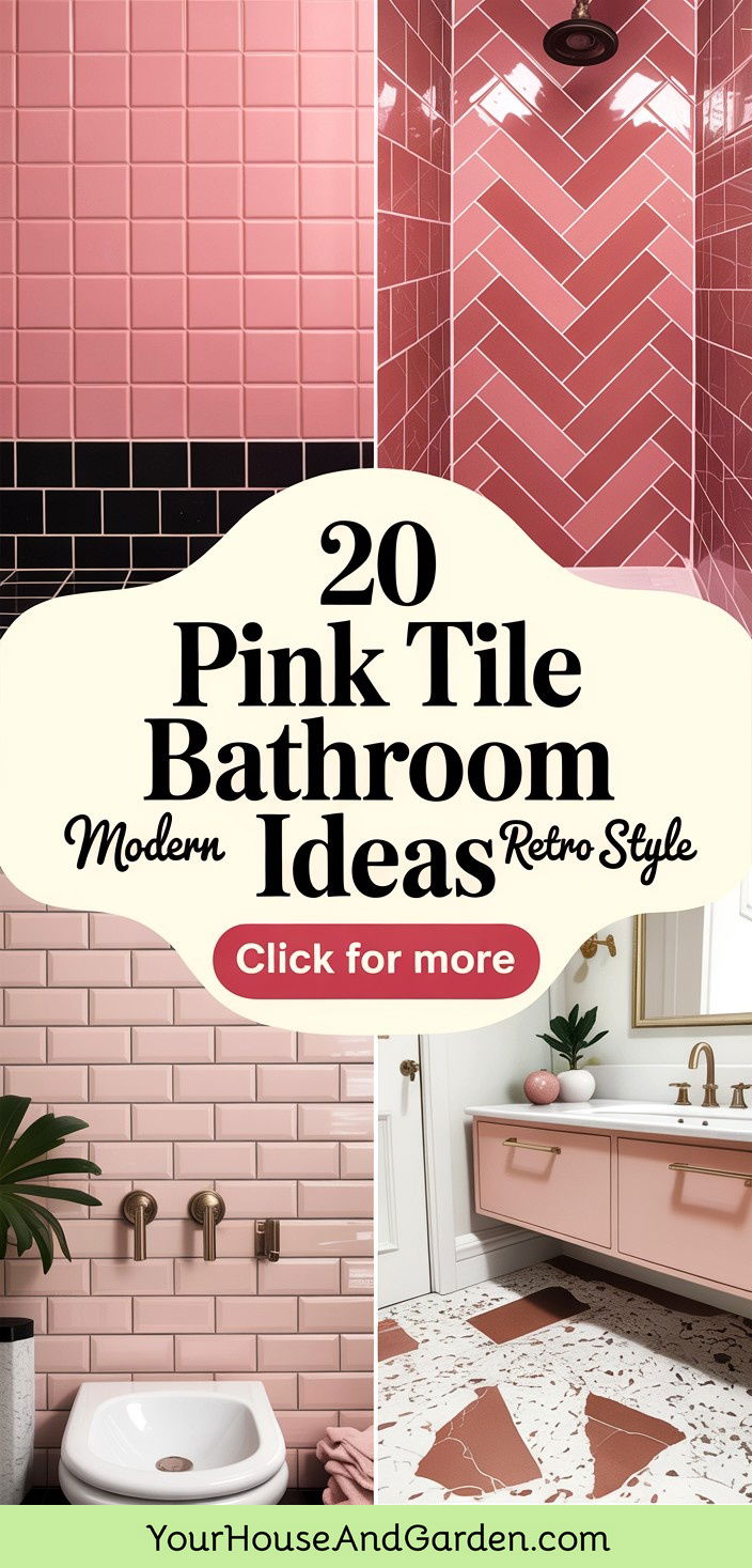 20 Pink Tile Bathroom Ideas Retro and Modern Designs