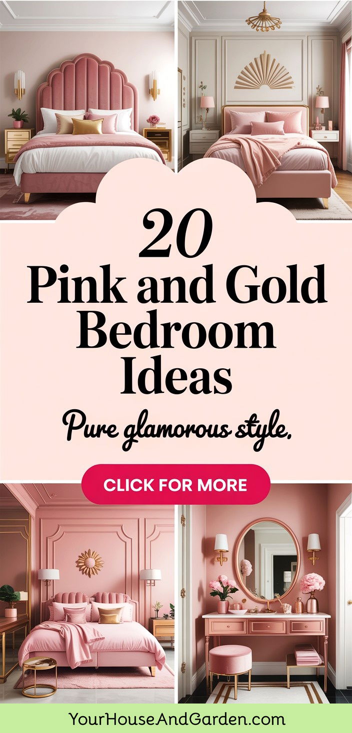 20 Pink and Gold Bedroom Ideas for Glamorous Style - 20 Pink and Gold Bedroom Ideas for Glamorous Style