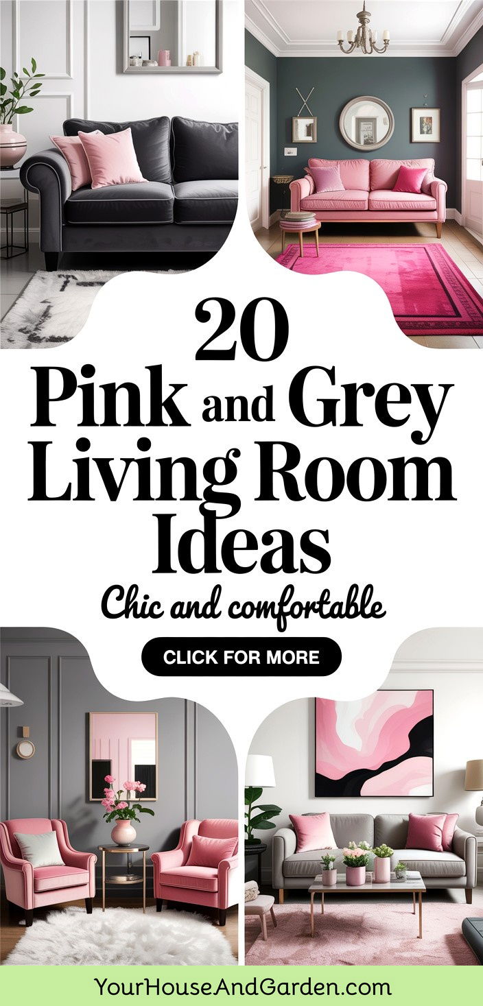 20 Pink and Grey Living Room Ideas Chic and Comfortable
