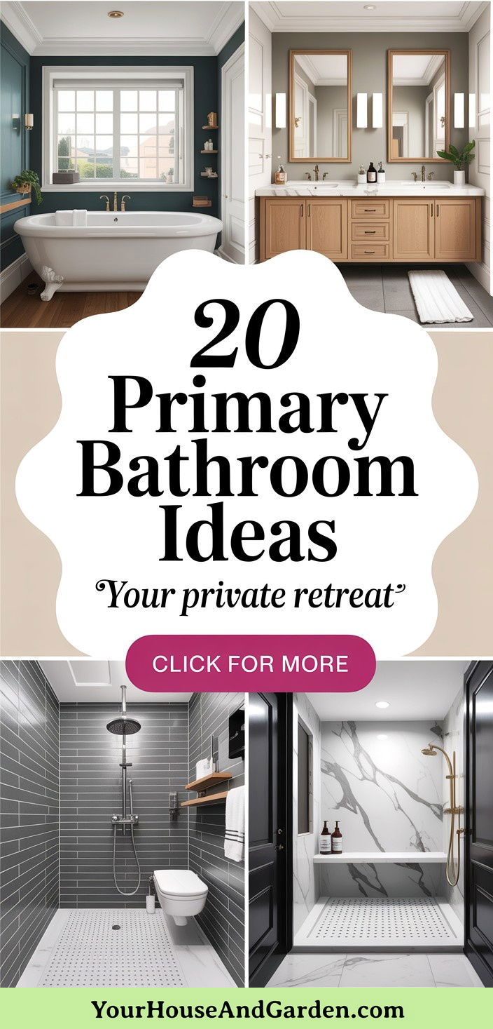 20 Primary Bathroom Ideas for a Luxurious Personal Retreat - 20 Primary Bathroom Ideas for a Luxurious Personal Retreat