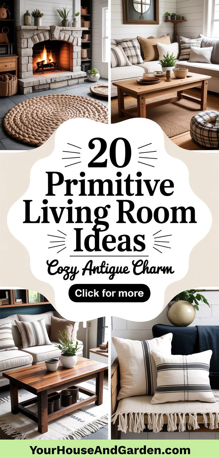 20 Primitive Living Room Ideas for Rustic Charm and Comfort - 20 Primitive Living Room Ideas for Rustic Charm & Comfort