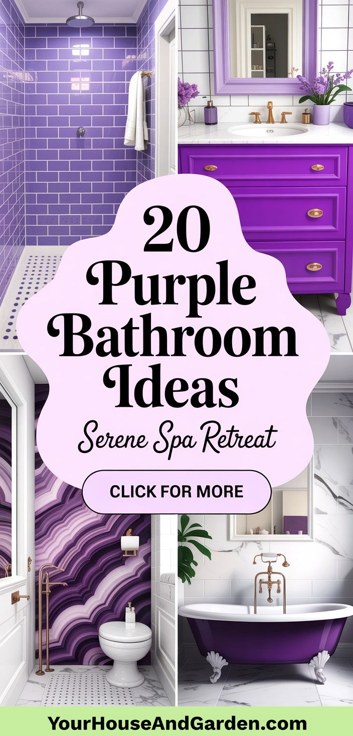 20 Purple Bathroom Ideas for a Serene Spa-Like Retreat - 20 Purple Bathroom Ideas for a Serene, Spa-Like Retreat