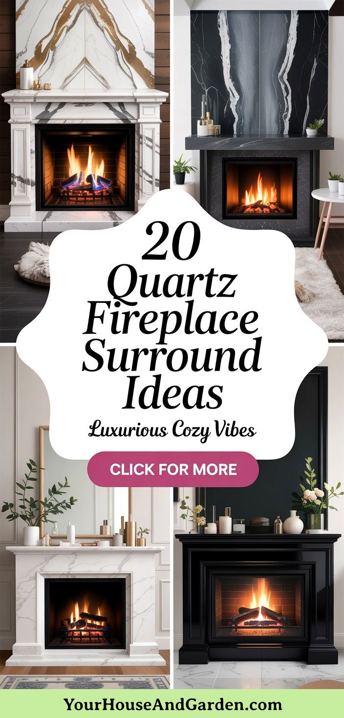 20 Quartz Fireplace Surround Ideas for Elegant Living Rooms - 20 Quartz Fireplace Surround Ideas for Elegant Living Rooms
