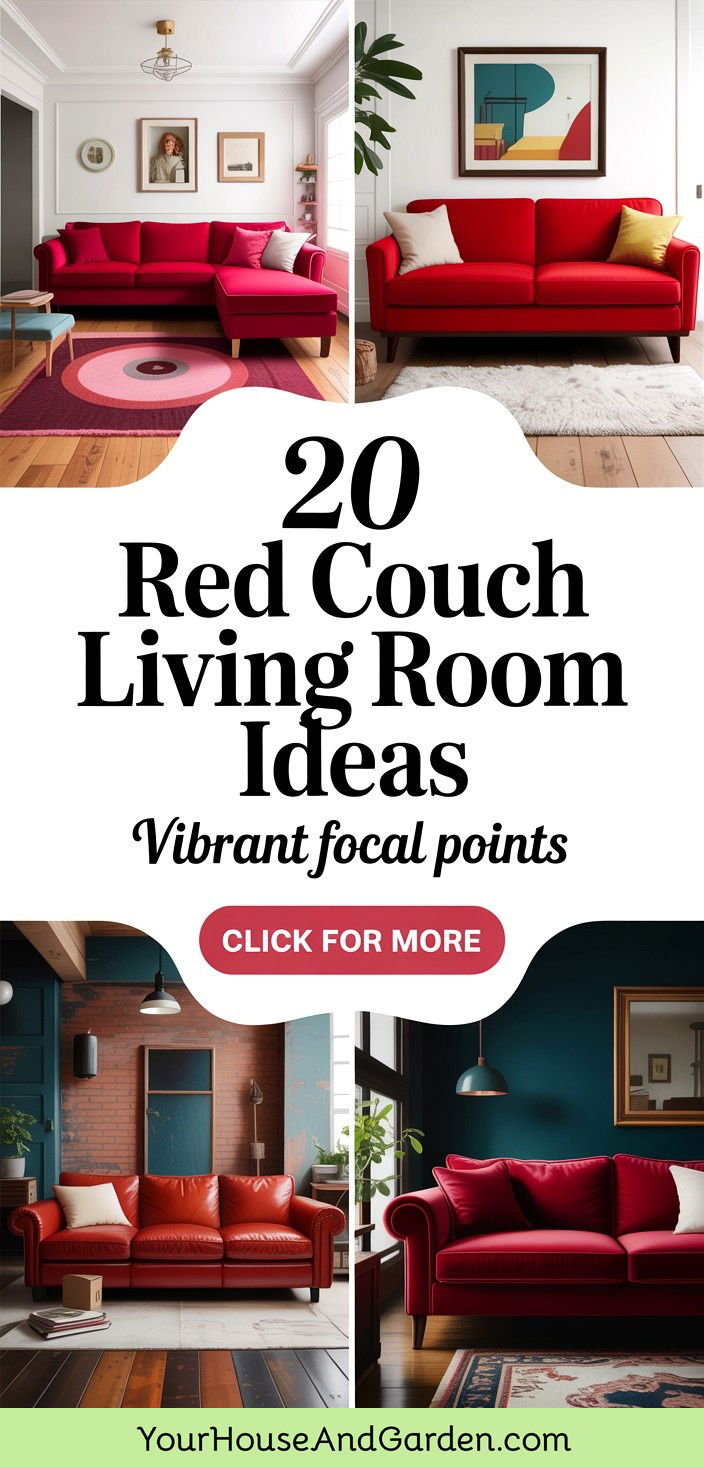 20 Red Couch Living Room Ideas Vibrant Focal Points