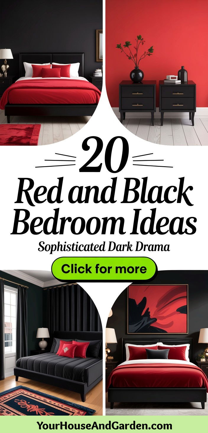 20 Red and Black Bedroom Ideas Sophisticated Drama Explored