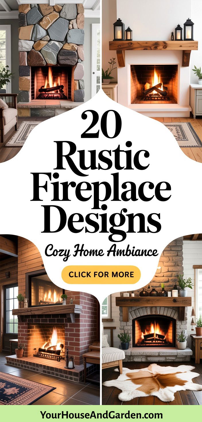 20 Rustic Fireplace Designs for Cozy Home Ambiance - 20 Rustic Fireplace Designs for Cozy Home Ambiance