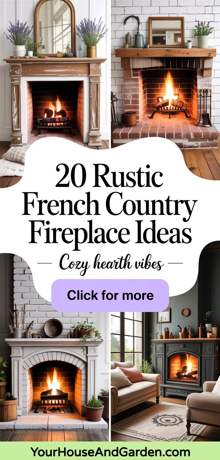 20 Rustic French Country Fireplace Ideas for Cozy Living - 20 Rustic French Country Fireplace Ideas for Cozy Living