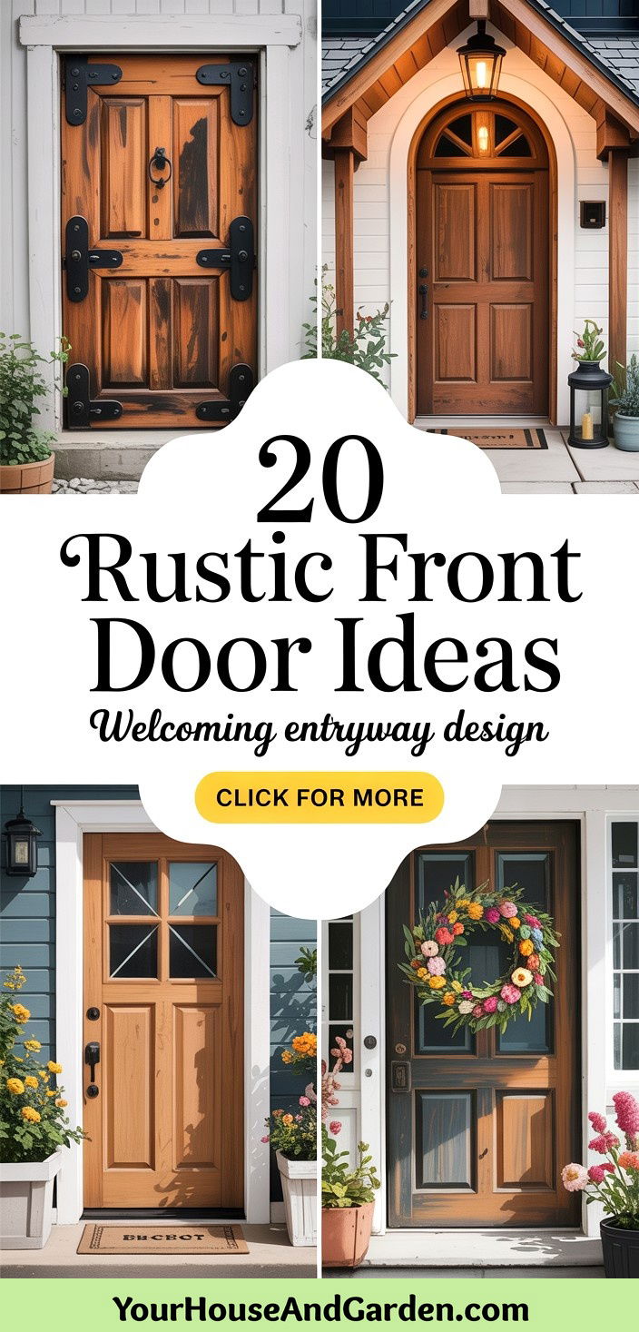 20 Rustic Front Door Ideas for a Welcoming Entryway Design - 20 Rustic Front Door Ideas for a Welcoming Entryway Design