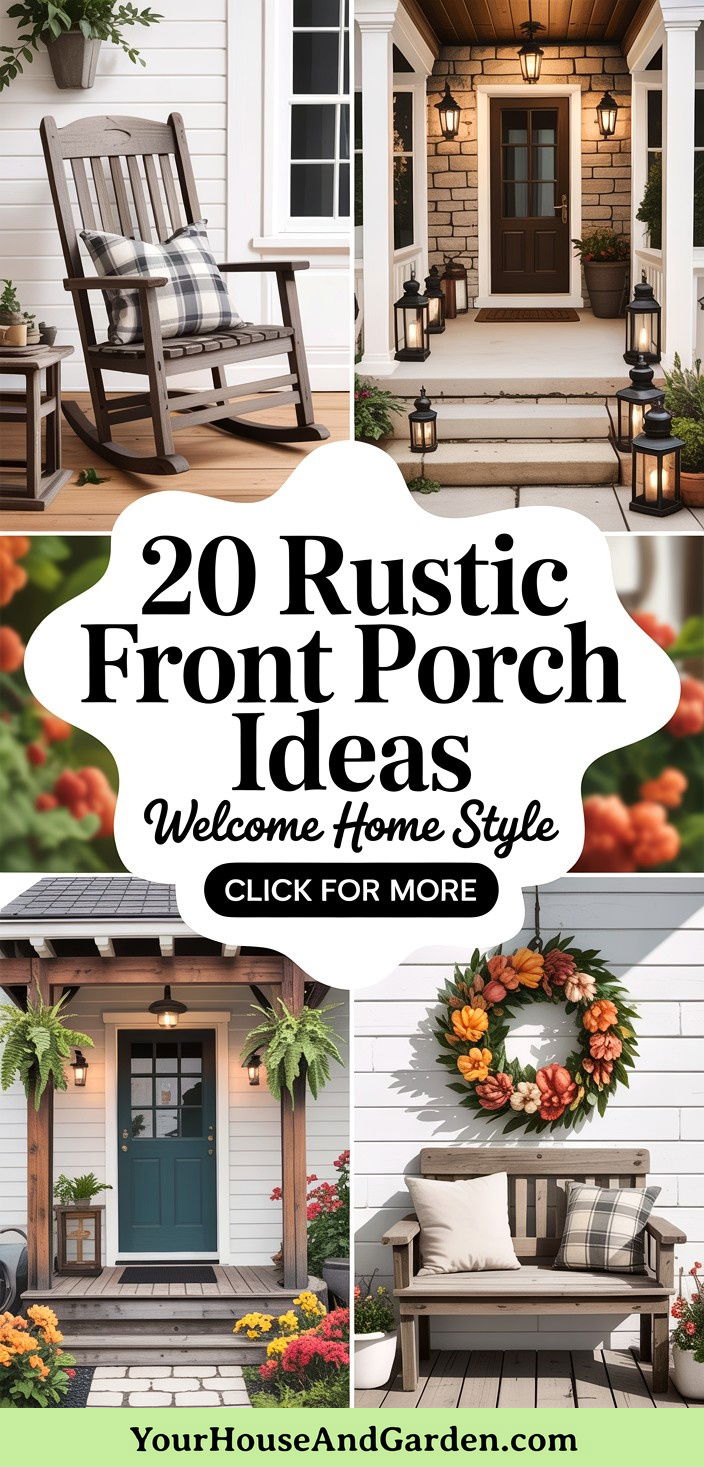 20 Rustic Front Porch Ideas for a Welcoming Entryway - 20 Rustic Front Porch Ideas for a Welcoming Entryway