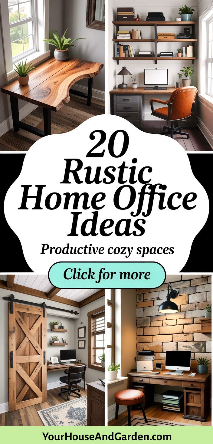 20 Rustic Home Office Ideas for a Productive Cozy Space - 20 Rustic Home Office Ideas for a Productive, Cozy Space