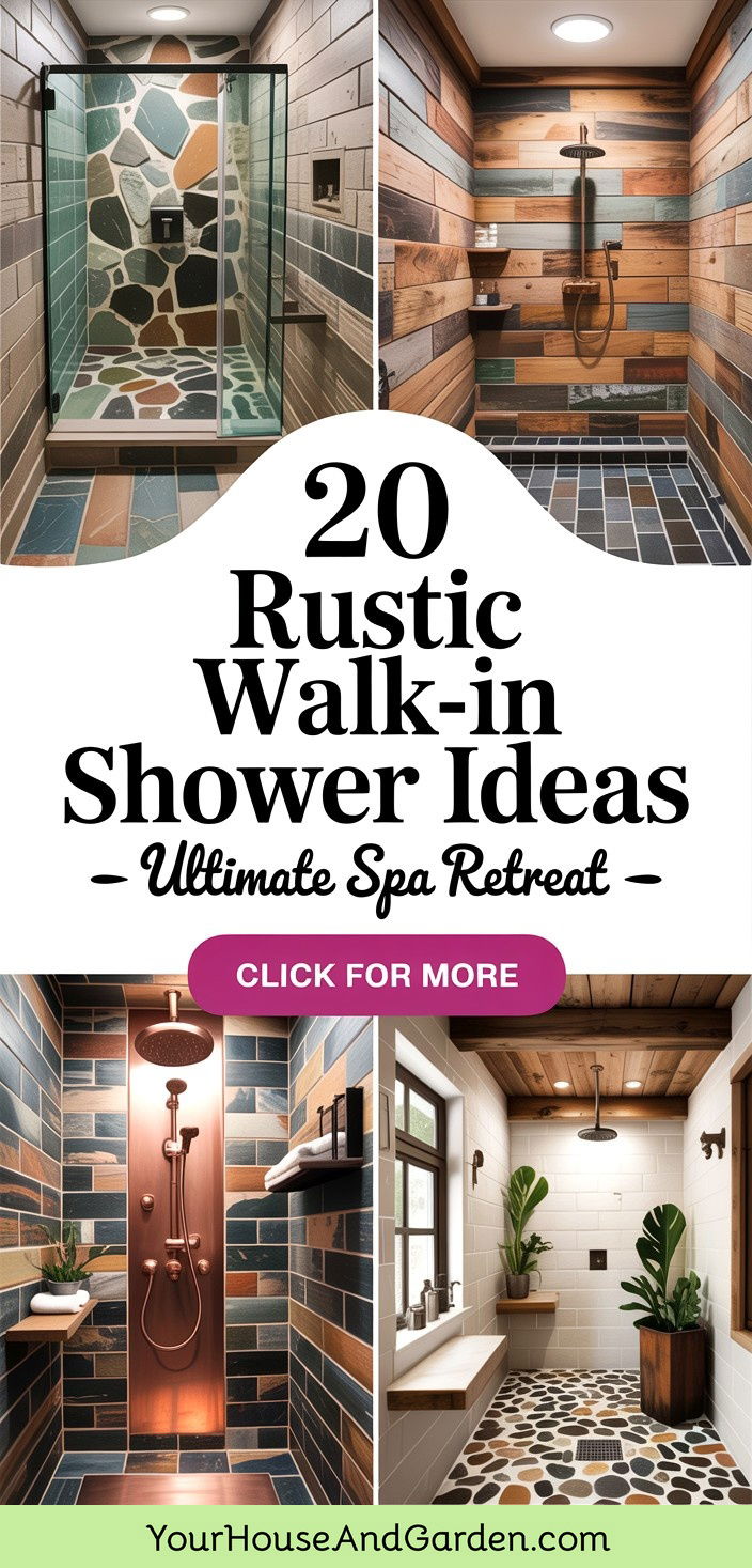 20 Rustic Walk-in Shower Ideas Spa-Like Bathroom Transform
