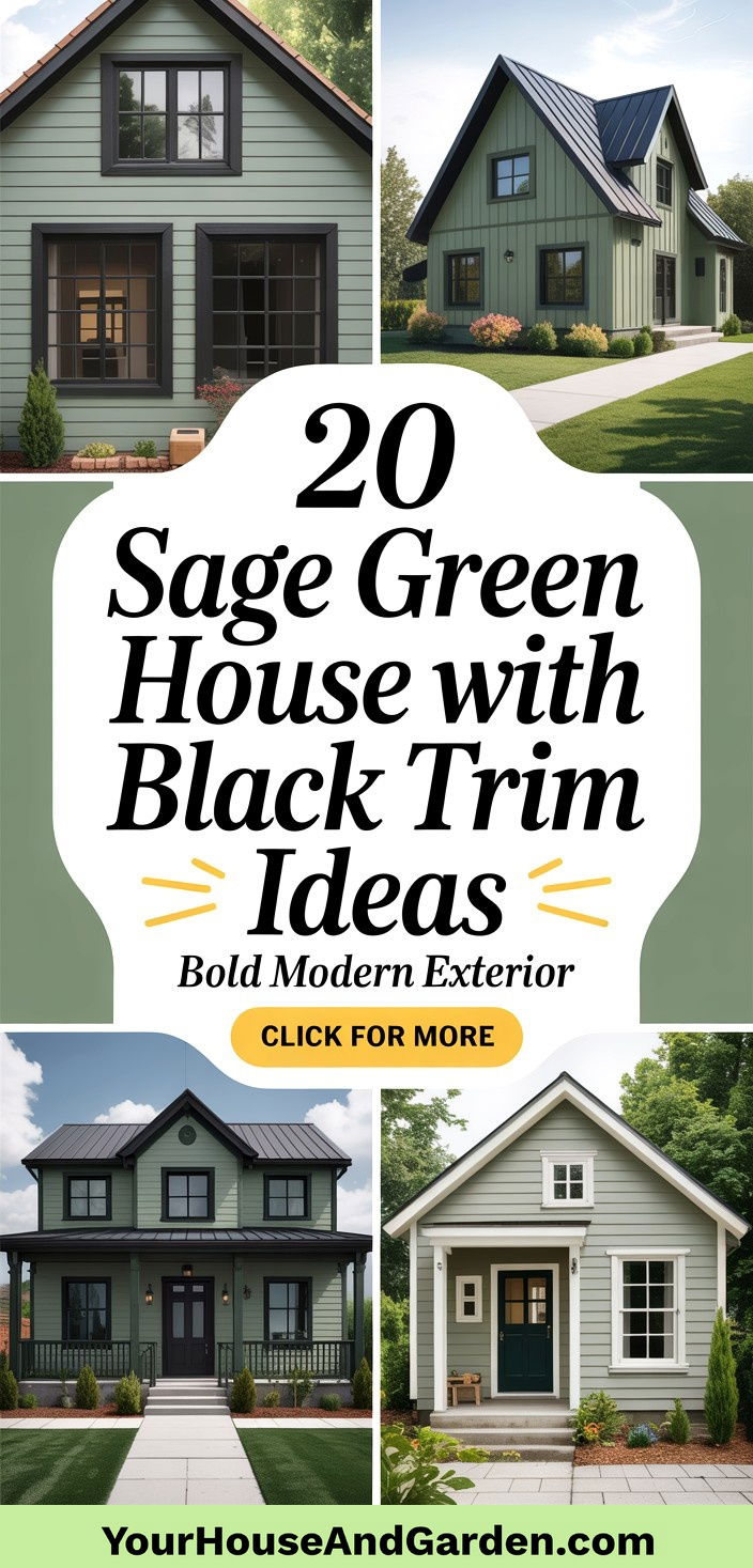 20 Sage Green House With Black Trim Ideas for Curb Appeal - 20 Sage Green House With Black Trim Ideas for Curb Appeal