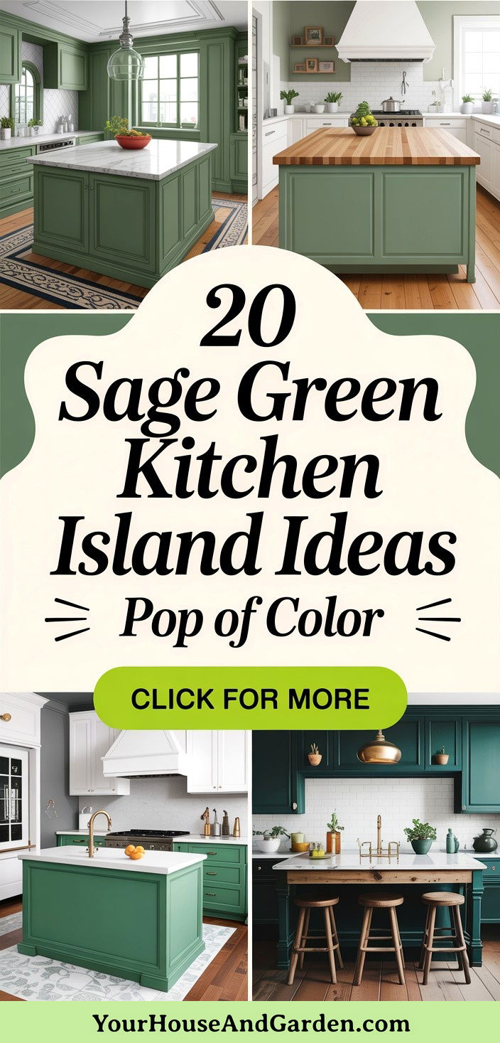 20 Sage Green Kitchen Island Ideas for a Pop of Color - 20 Sage Green Kitchen Island Ideas for a Pop of Color