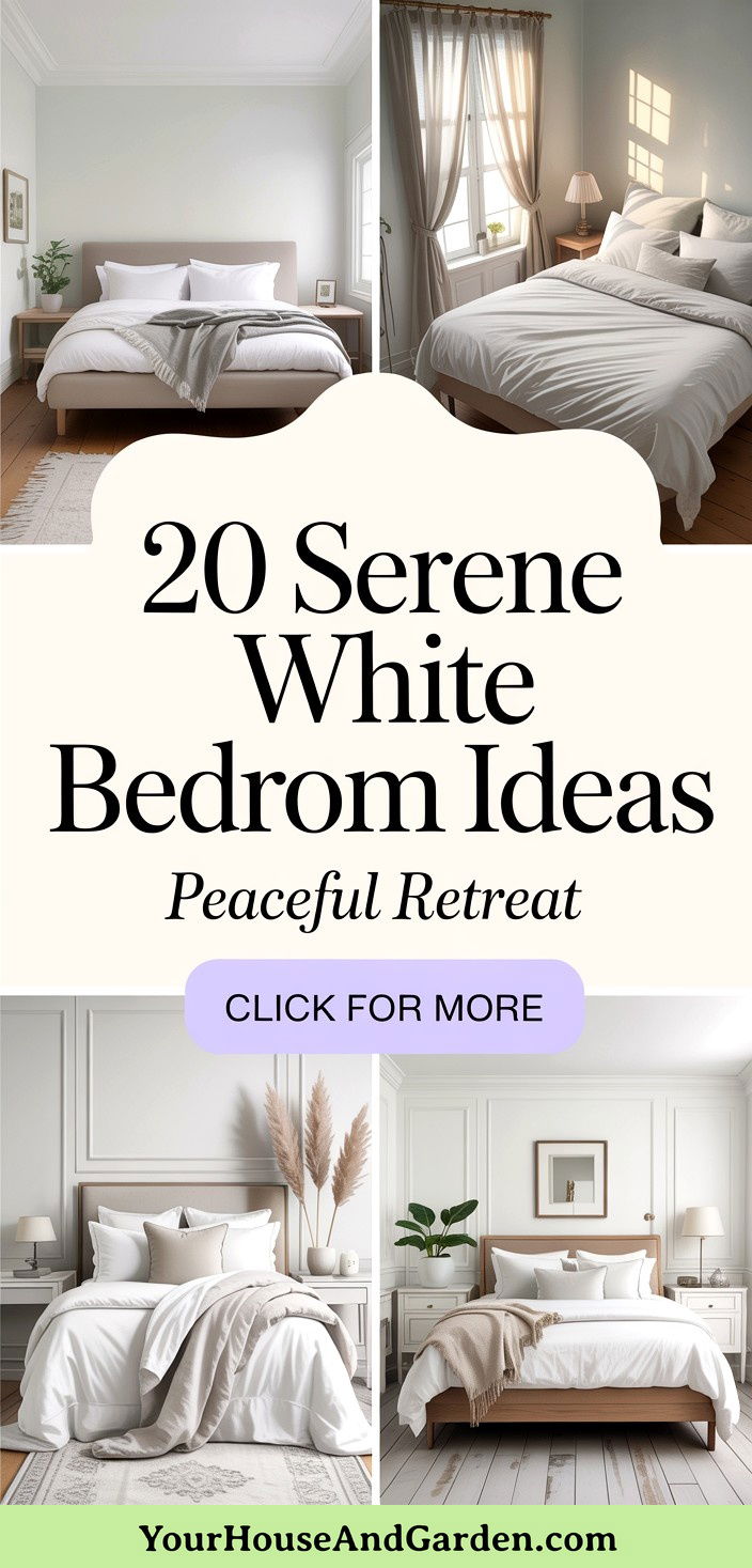 20 Serene White Bedroom Ideas for a Peaceful and Airy Retreat - 20 Serene White Bedroom Ideas for a Peaceful and Airy Retreat