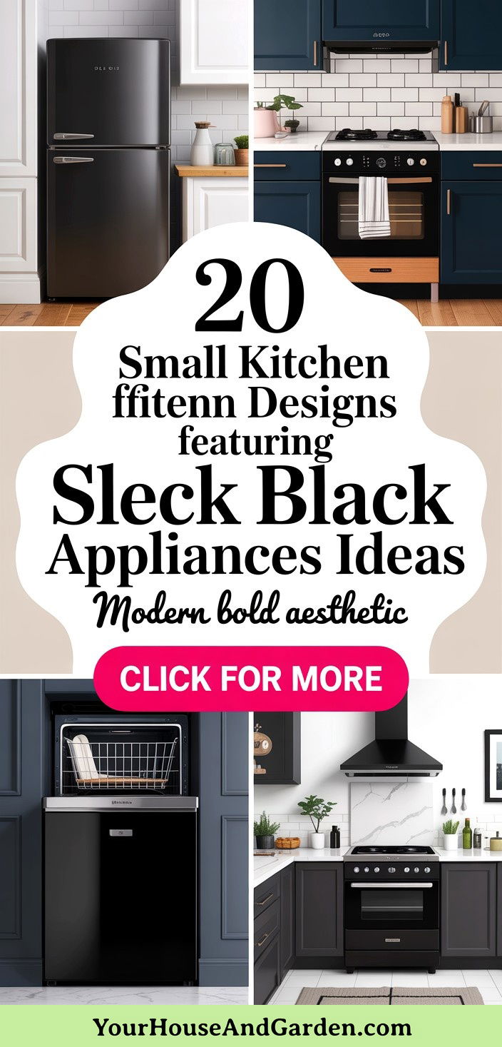 20 Small Kitchen Designs Featuring Sleek Black Appliances - 20 Small Kitchen Designs Featuring Sleek Black Appliances