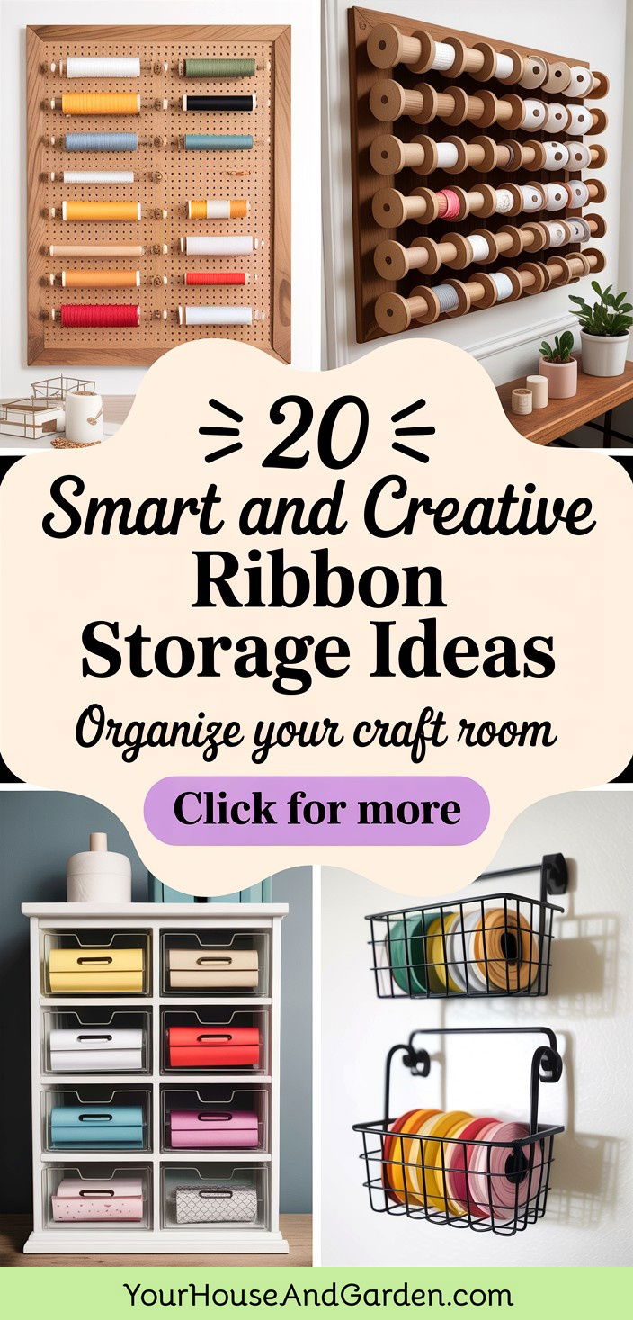 20 Smart and Creative Ribbon Storage Ideas for Crafters - 20 Smart and Creative Ribbon Storage Ideas for Crafters