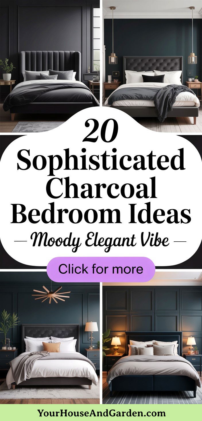 20 Sophisticated Charcoal Bedroom Ideas for Elegance - 20 Sophisticated Charcoal Bedroom Ideas for Elegance