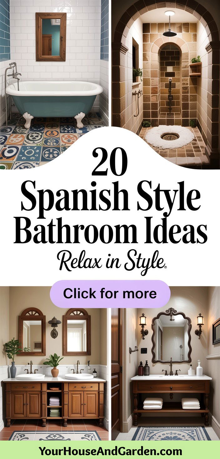 20 Spanish Style Bathroom Ideas for a Relaxing Retreat - 20 Spanish Style Bathroom Ideas for a Relaxing Retreat