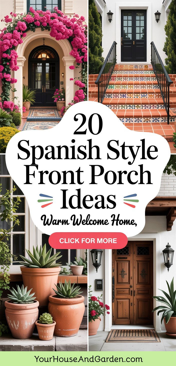 20 Spanish Style Front Porch Ideas for Welcoming Entryways - 20 Spanish Style Front Porch Ideas for Welcoming Entryways