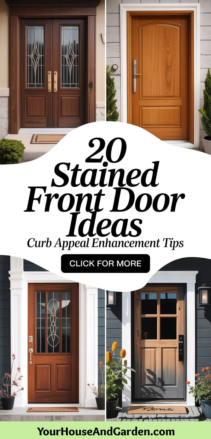 20 Stained Front Door Ideas for Curb Appeal Enhancement - 20 Stained Front Door Ideas for Curb Appeal Enhancement