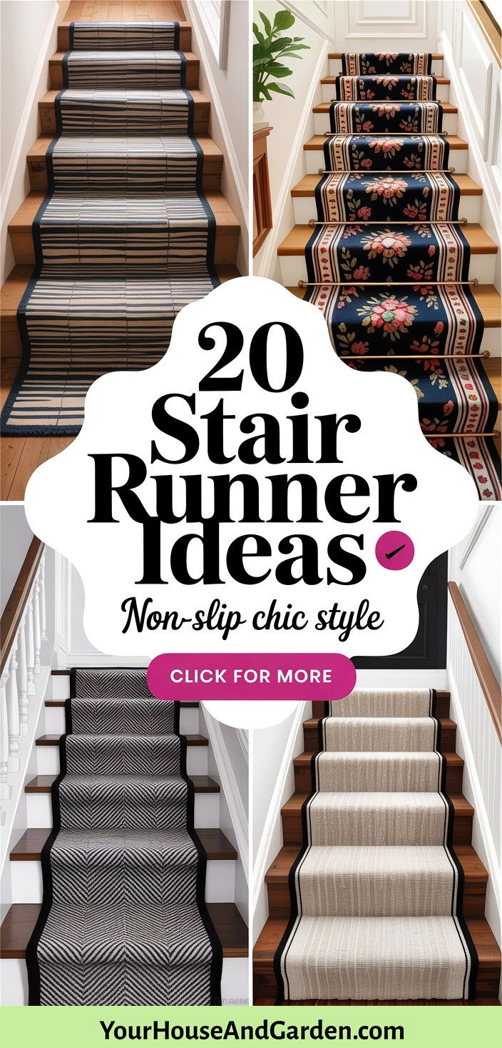 20 Stair Runner Ideas Non-Slip Style for Your Steps