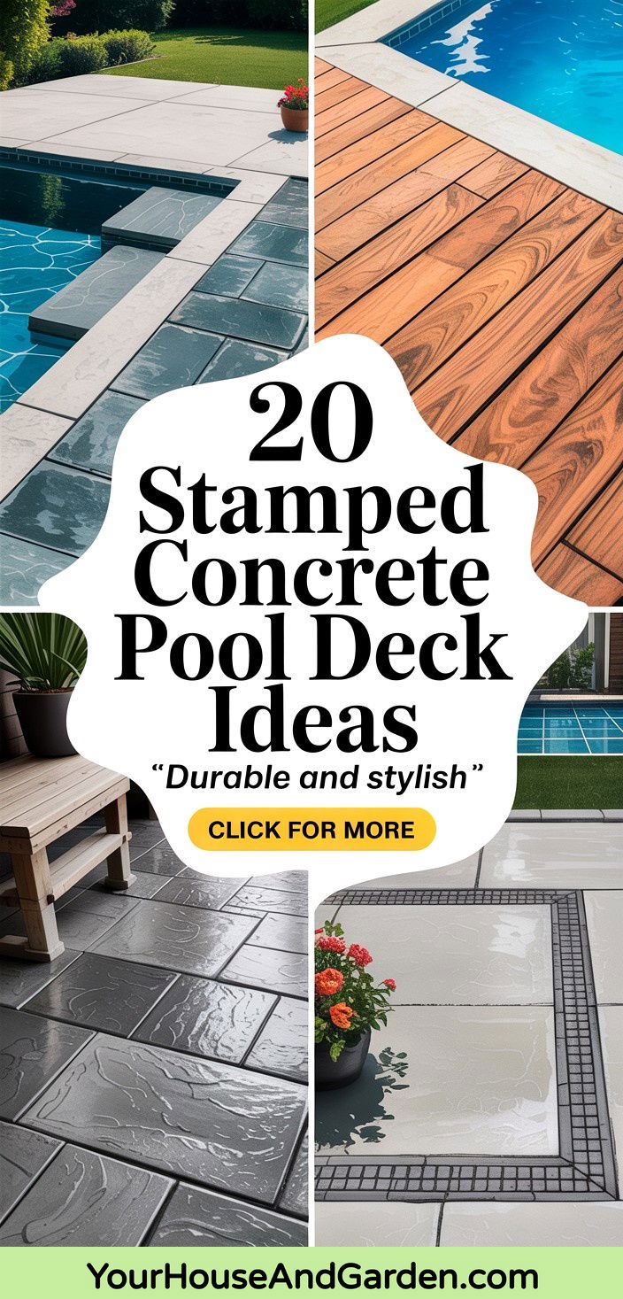 20 Stamped Concrete Pool Deck Ideas Durable and Stylish