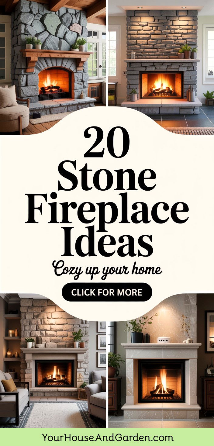 20 Stone Fireplace Ideas to Cozy Up Your Living Room - 20 Stone Fireplace Ideas to Cozy Up Your Living Room