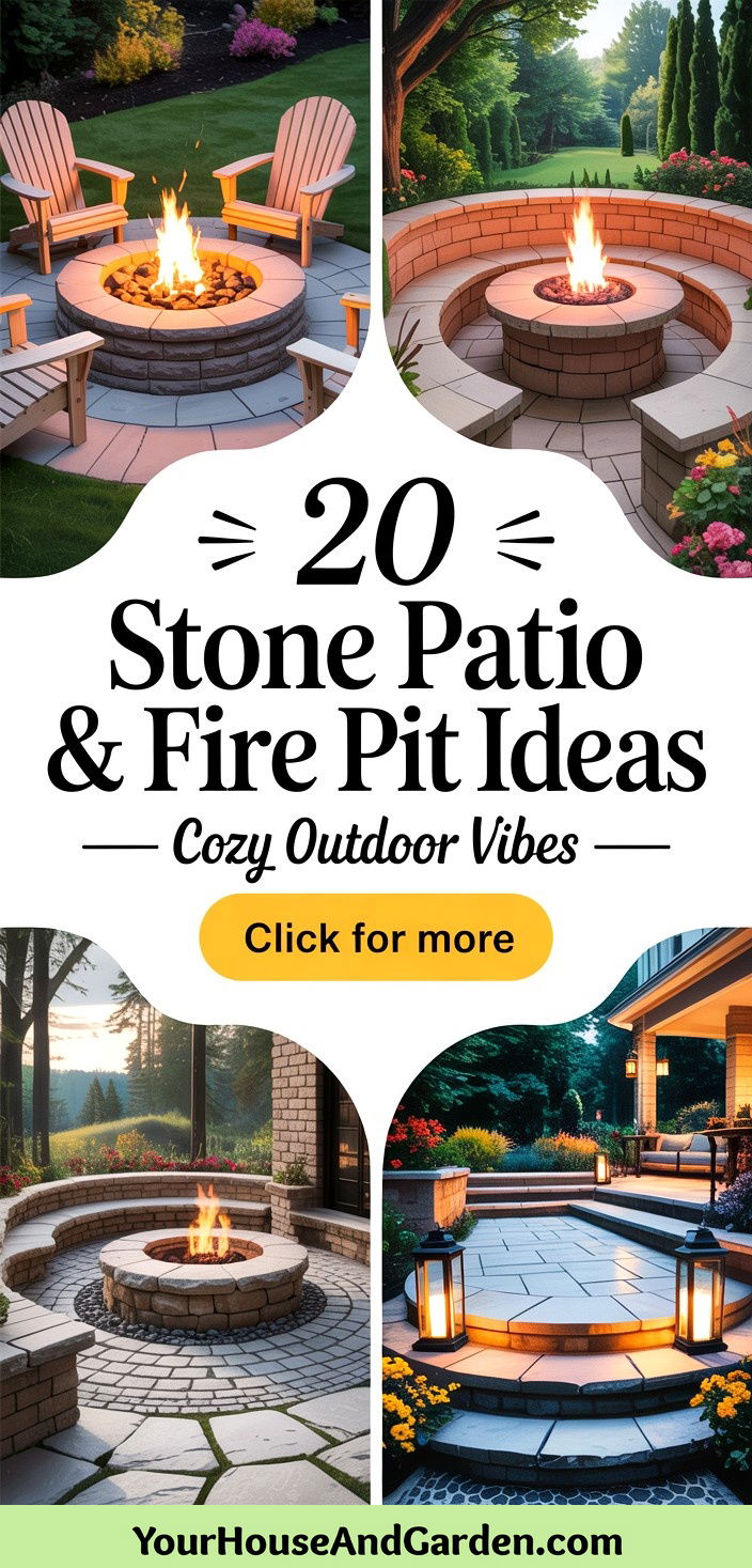 20 Stone Patio and Fire Pit Ideas for Outdoor Entertaining - 20 Stone Patio & Fire Pit Ideas for Outdoor Entertaining