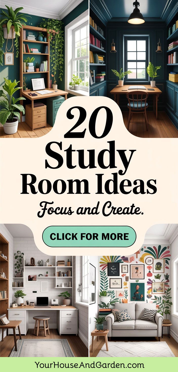 20 Study Room Ideas for Creating a Focused and Inspiring Workspace - 20 Study Room Ideas for Creating a Focused and Inspiring Workspace