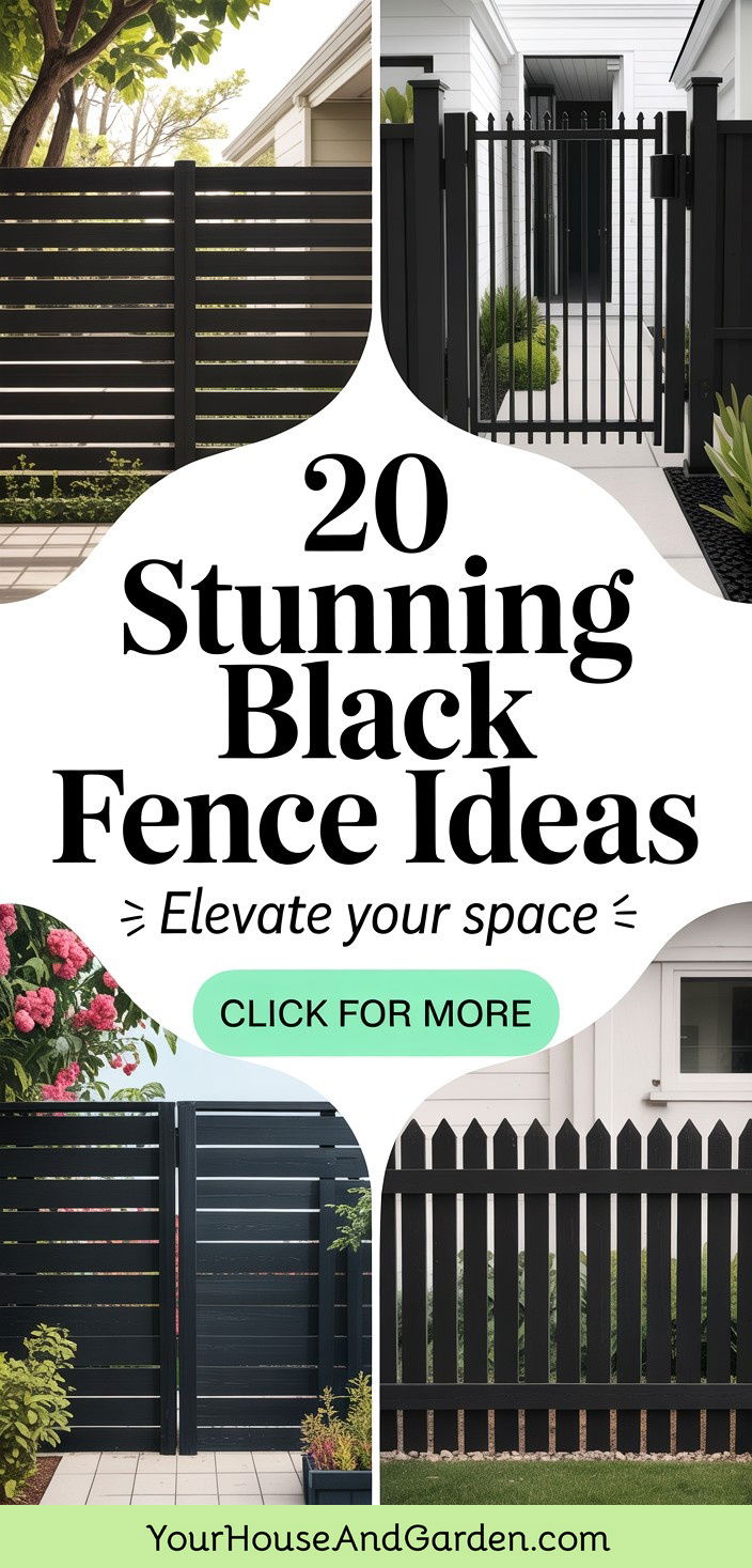 20 Stunning Black Fence Ideas to Elevate Your Outdoor Space - 20 Stunning Black Fence Ideas to Elevate Your Outdoor Space