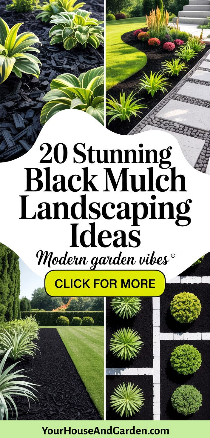 20 Stunning Black Mulch Landscaping Ideas for Modern Gardens - 20 Stunning Black Mulch Landscaping Ideas for Modern Gardens