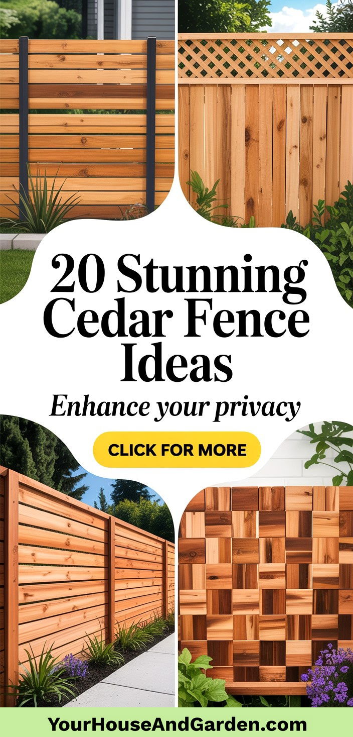 20 Stunning Cedar Fence Ideas for Privacy and Style - 20 Stunning Cedar Fence Ideas for Privacy & Style