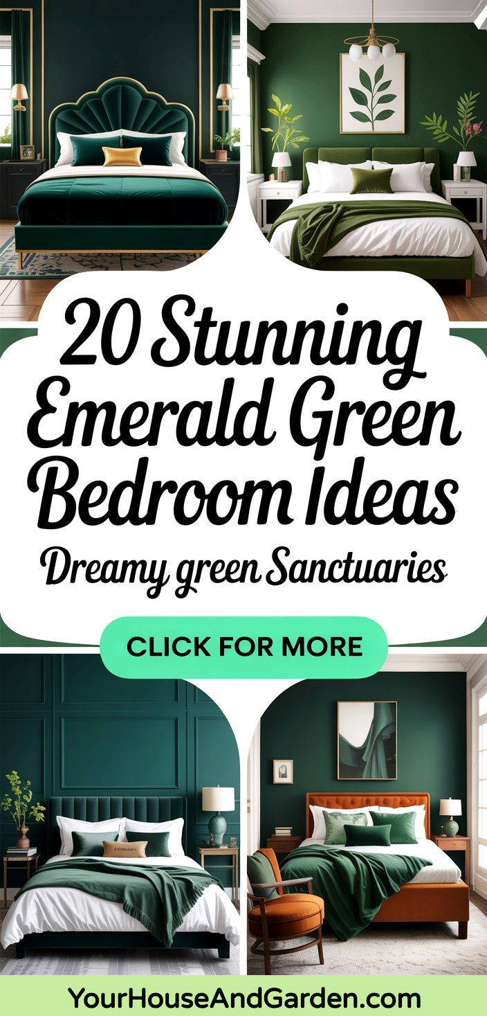 20 Stunning Emerald Green Bedroom Ideas for Your Home - 20 Stunning Emerald Green Bedroom Ideas for Your Home