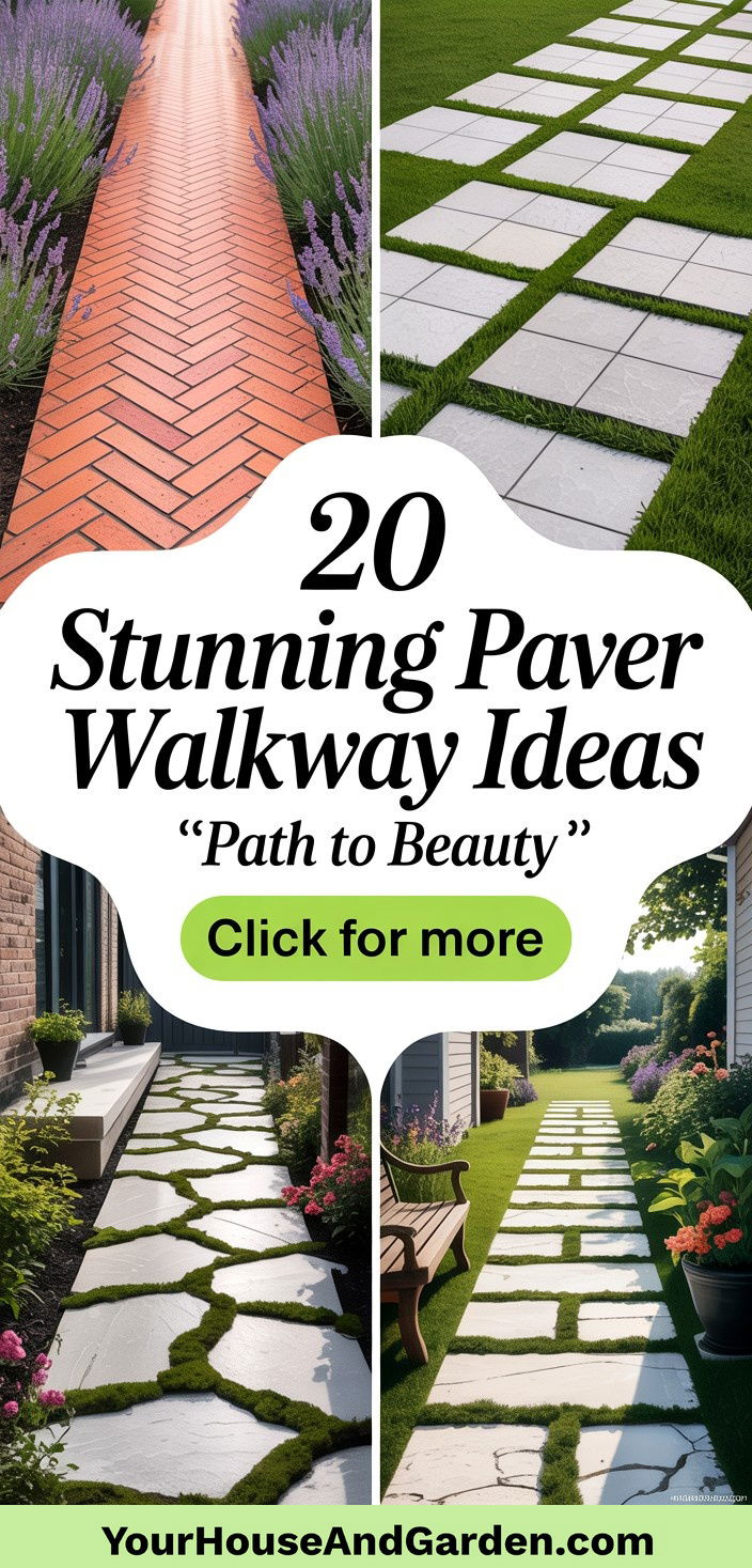 20 Stunning Paver Walkway Ideas for Your Garden Pathways - 20 Stunning Paver Walkway Ideas for Your Garden Pathways