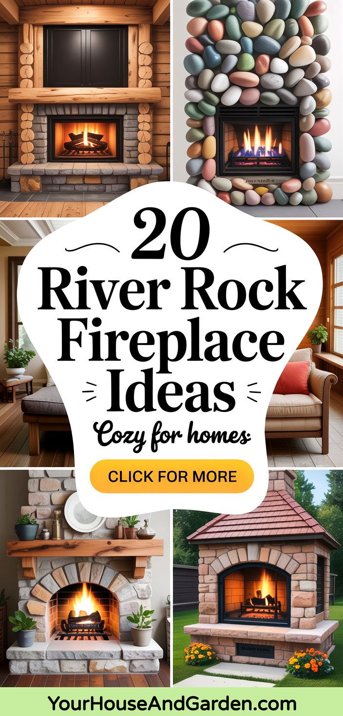 20 Stunning River Rock Fireplace Ideas for Cozy Homes - 20 Stunning River Rock Fireplace Ideas for Cozy Homes