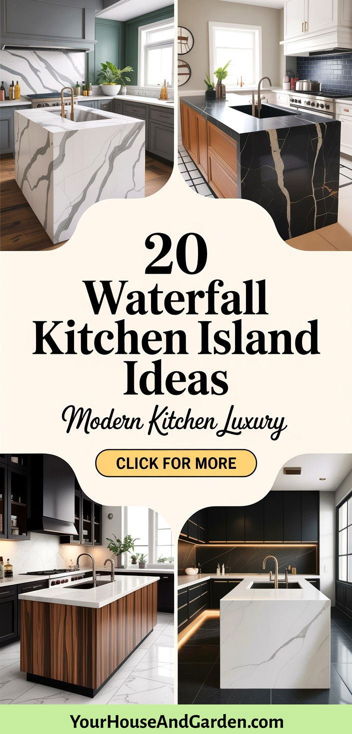 20 Stunning Waterfall Kitchen Island Ideas for Modern Homes - 20 Stunning Waterfall Kitchen Island Ideas for Modern Homes
