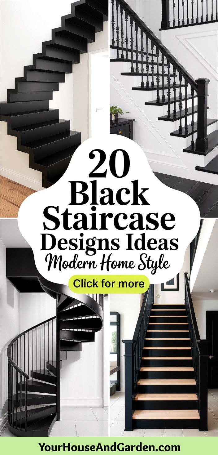 20 Stylish Black Staircase Designs for Contemporary Homes - 20 Stylish Black Staircase Designs for Contemporary Homes