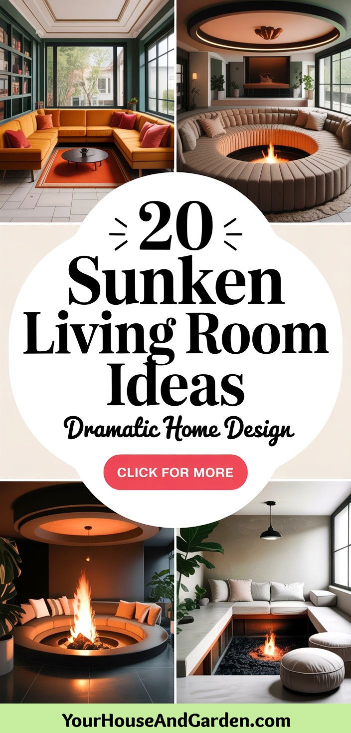 20 Sunken Living Room Ideas for a Dramatic and Inviting Home Design - 20 Sunken Living Room Ideas for a Dramatic and Inviting Home Design