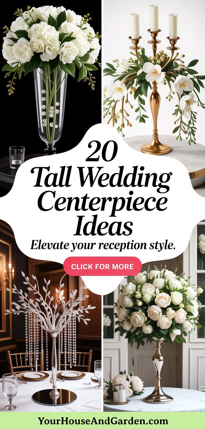 20 Tall Wedding Centerpiece Ideas for Elegant Receptions - 20 Tall Wedding Centerpiece Ideas for Elegant Receptions